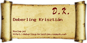 Deberling Krisztián névjegykártya